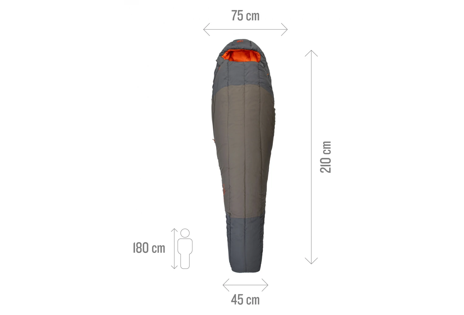 Millet Syntek 0° Reg D Sleeping Bag Grey Orange 4 Millet Syntek 0° Reg D Sleeping Bag Grey Orange - Image 2
